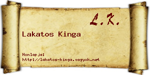 Lakatos Kinga névjegykártya